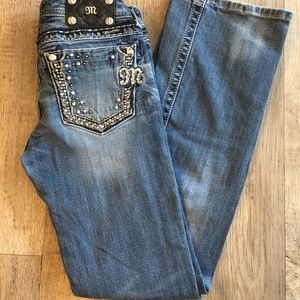 Miss me jeans with jewels on back pockets 28.